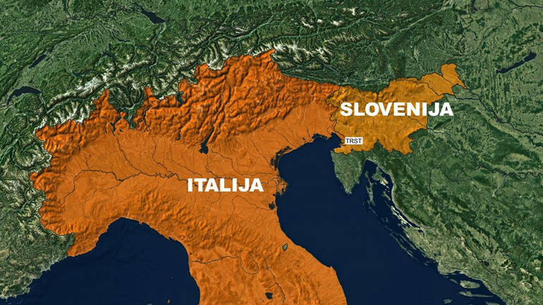 italija slovenija trst mapa
