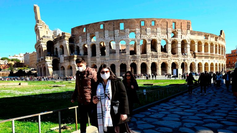 skynews coronavirus italy rome 4933843